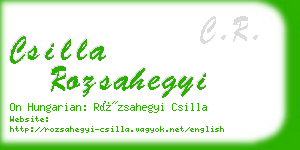 csilla rozsahegyi business card
