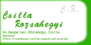 csilla rozsahegyi business card